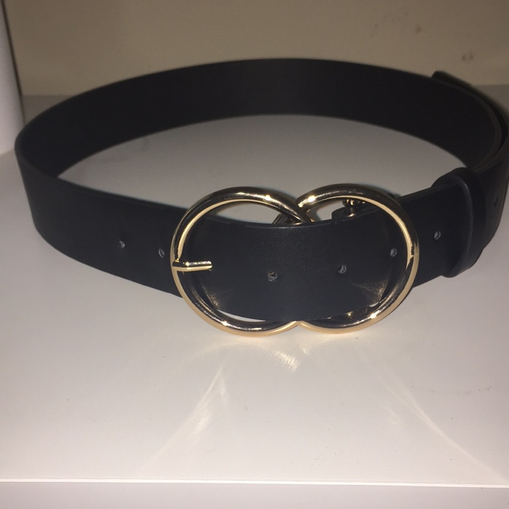 Black belt with gold buckle